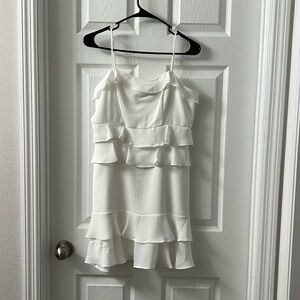 Brand New Parker New York white ruffled spaghetti strap dress - Size 4